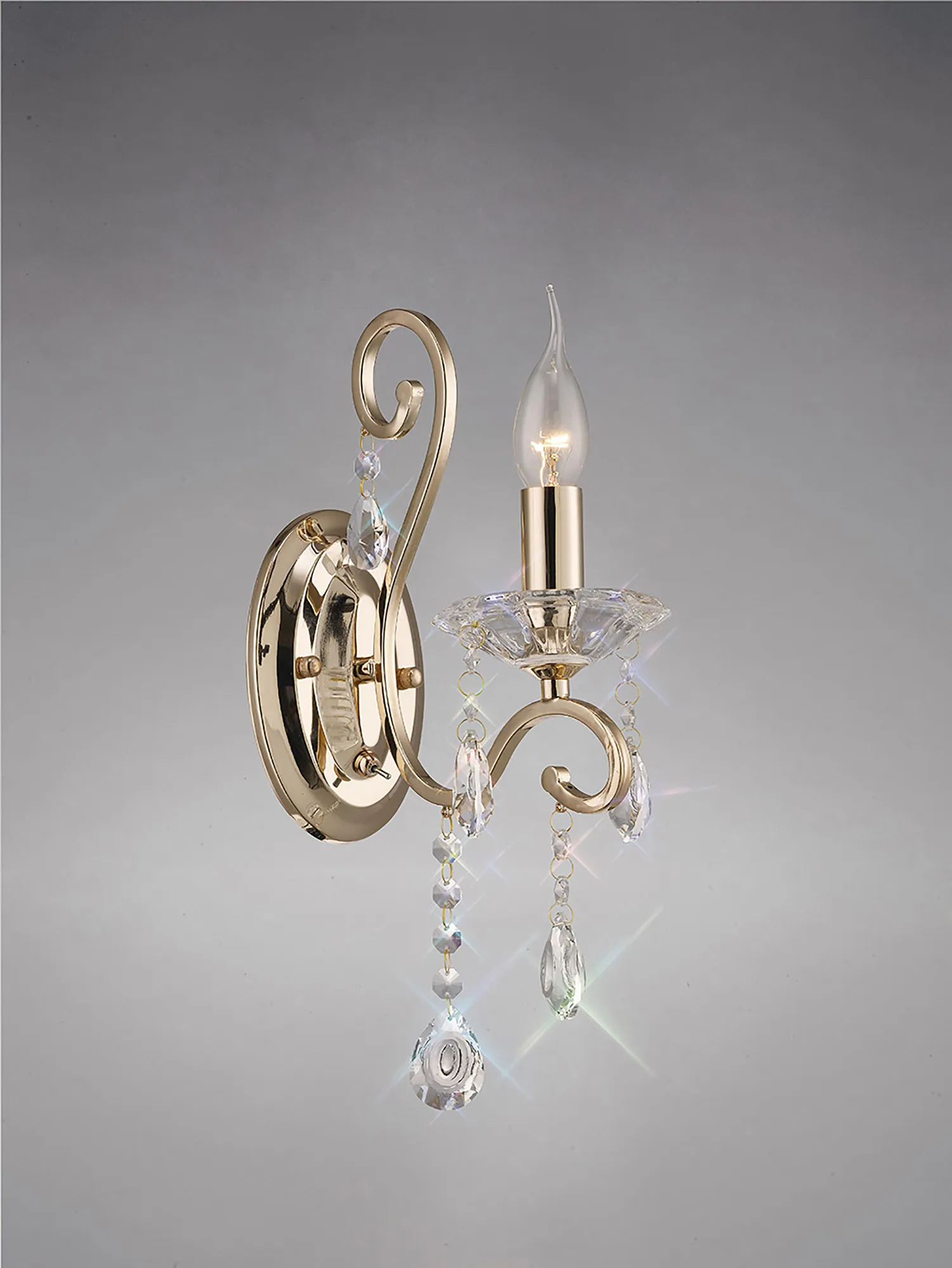 Vela French Gold Crystal Wall Lights Diyas Armed Wall Lights